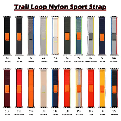 $12.52 • Buy Trail Loop Nylon Sport Band Strap For Apple Watch Ultra 8 7 6 5 4 SE 44/45/49mm