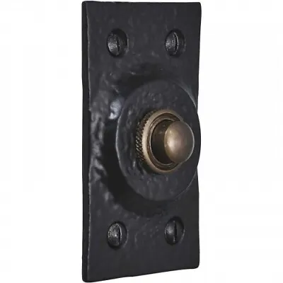 Door Bell Push Black Cast Iron Rectangular Country Cottage Front Ring Bell • £12.99