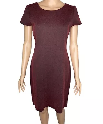 Anthropologie Ganni Sheath Knit Marled Emmeline Dress Women's Size M Red Motif  • $29.97