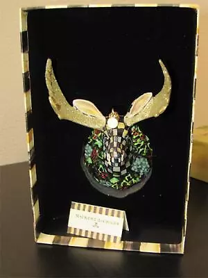 MacKenzie-Childs Courtly Check Moose Head Ornament 53901-51 MIB • $99.99