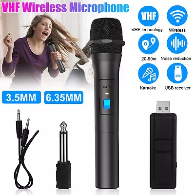 Professional Wireless VHF Microphone Handheld Karaoke Mic System W/ USB Receiver • $11.99