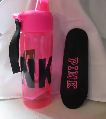 Victorias Secret Pink Collegiate Water Bottle & No Show Black Socks 32 Fl Oz • $24.95