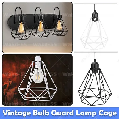 Ceiling Pendant Light Shade Industrial Geometric Basket Metal Cage Lampshade • £6.99