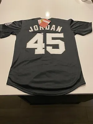 New!!! Chicago White Sox #45 Michael Jordan BLACK Baseball Jersey Large • $52.99