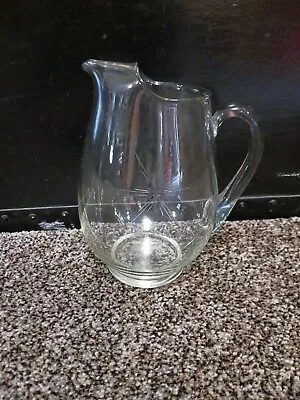 Vintage Etched Starburst 36 Oz. Pitcher With Ice Lip • $9.99