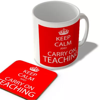 Keep Calm And Carry On Teaching - Mug And Coaster Set • £12.99