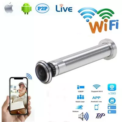 HD WiFi Wireless Door Peephole Motion Detect Camera IP Recording For Smartphone • $75.50