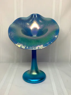 Phoenix Studios Beautiful Blue Jack In The Pulpit Vase Peacock Feathers Nice~ • $495