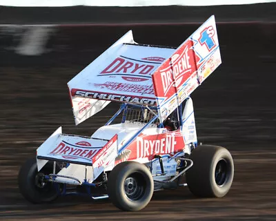 LOGAN SCHUCHART 2019 #1S DRYDENE WoO SPRINT CAR 8X10 GLOSSY PHOTO #R6 • $2.99