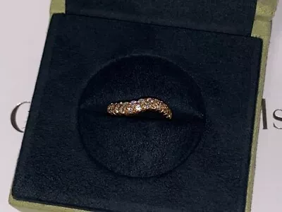 Van Cleef & Arpels Pave Diamond 18K Yellow Gold Ring With Box Size 49 / 5.0US • $1969.99