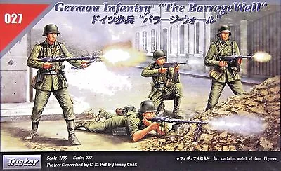 1/35 Tristar 027: German Infantry Barrage Wall (4 Figures) • $12.97