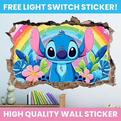 Stitch Wall Sticker Any Name Decal Lilo & Stitch Decor Kids Bedroom Decoration • £4.99