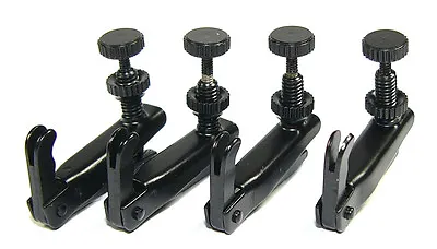 New Set Of 4 Black Fine Tuners Adjusters To Fit 4/4 Or 3/4 Violin Free Postage • $16.66