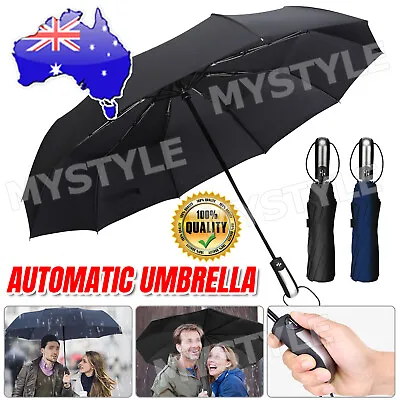 $13.95 • Buy Automatic Umbrella Auto Open Close Compact Folding Anti Rain Windproof 10Ribs