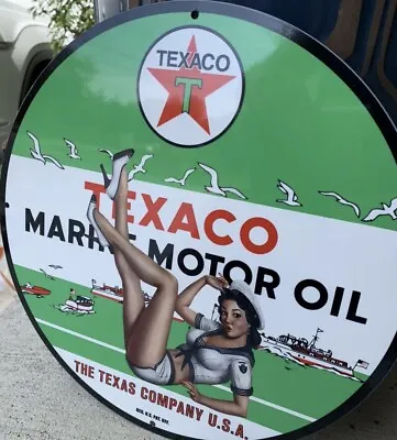 TEXACO Marine Outboards Gasoline MOTOR OIL SIGN Gas Vintage Style Steel Sign • $49.99