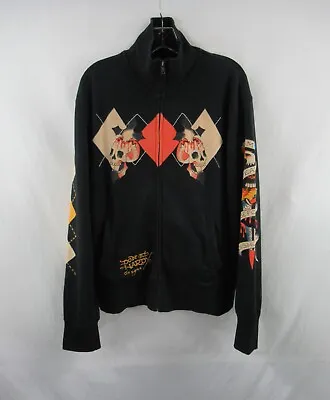 Ed Hardy By Christian Audigier Men's Graphic Full Zip Sweatshirt Size L #A342 • $49.99