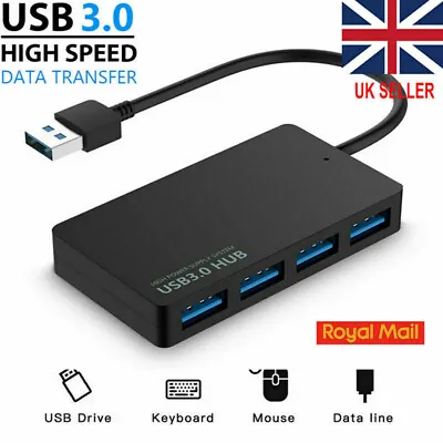 £4.51 • Buy 4 Port USB HUB 3.0 Fast Speed Multi Splitter Expansion PC Laptop Desktop Adapter