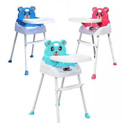 Adjustable 3-In-1 Baby Highchair Infant High Feeding Seat Toddler Table Chair UK • £22.02