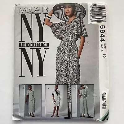 McCalls 5944 Sewing Pattern NY Collection Dress Misses Size 10 UNCUT • $10.18