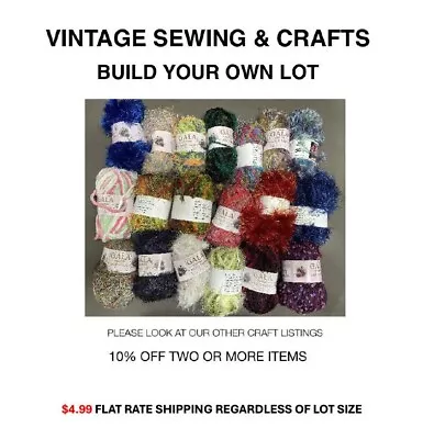 Build A Lot Vtg Yarn For Craft Knit Crochet Fun Fur Boucle Eyelash Needles Hooks • $5.59