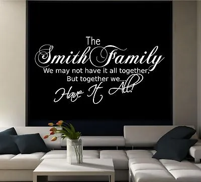 £12.99 • Buy Personalised Family Name Wall Art Quote Phrase Sticker Mural Decal WSD531
