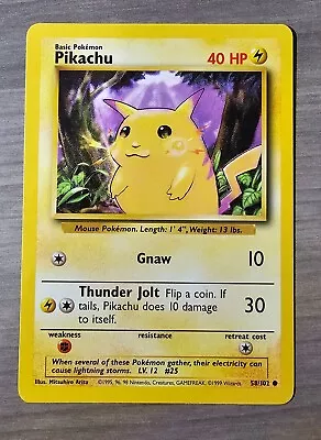 Pokémon TCG Pikachu Base Set 58/102 Regular Unlimited Common • $2