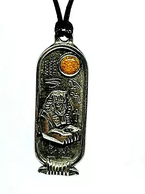 Sphinx Pendant Necklace Egyptian Mythical God Zodiac Dec Jan Cartouche Cord • £6.40