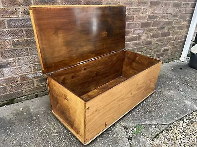 Large Vintage Retro Mid Century Wooden Blanket Box Ottoman Chest Storage • £229.99