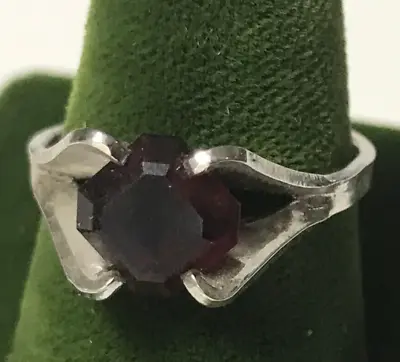 Vintage UNCAS Garnet Stamped 18k HGE Ring Size 4 January Birth Stone • $32.99