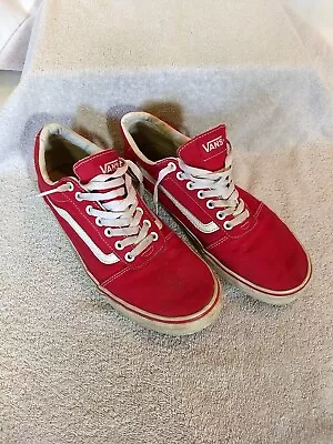 Vans Mens Red Canvas Skateboard Shoes Size: 11 Pre-Owned #US64-1 • $39.95