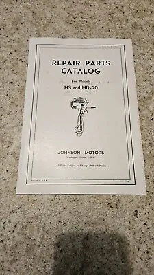 Vintage Johnson Outboard Boat Motor  Parts Catalog 1941-42 HD-20 & HS-20 2.5HP • $20