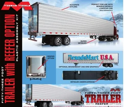 Moebius Models 1302 1:25 53' Trailer W/Reefer Option • $47.81