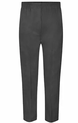 Boys All Around Full Elasticated School Pull Up Trouser~grey~uniform~no Zip&clip • £7.99