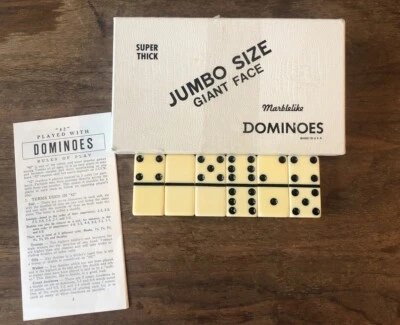 $74.95 • Buy Puremco Dominoes Jumbo Size Giant Face Marblelike Vintage Ivory Color #1632
