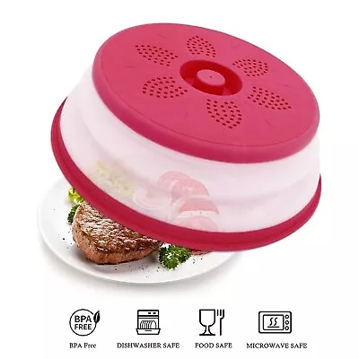 Collapsible Microwave Plate Cover Lid Food Dish Splatter Shield Guard BPA Free • $13.99