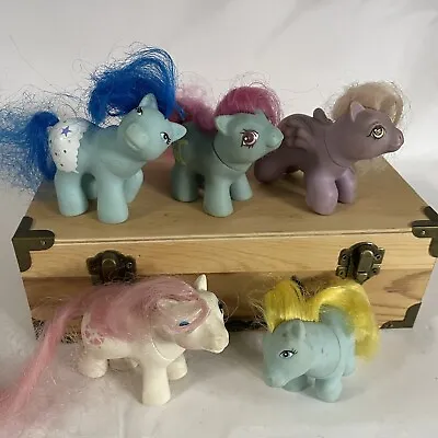 VINTAGE 1980s MY LITTLE PONY G1 NEWBORN BABY SHAGGY  MIXED PONY LOT (TLC NEEDED) • $24.95