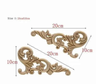 $32.95 • Buy 4x Shabby Chic Corner Furniture Moulding Applique Carving Onlay Wooden Cabinet 4