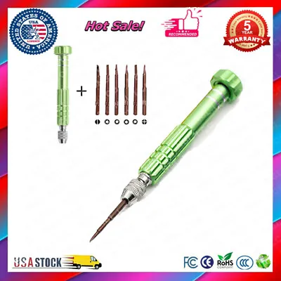 New 6-In-1 Screwdriver Repair Set - 2.0- 1.5+ Torx T6 Torx T5 Star 0.8 1.2 Green • $5.28