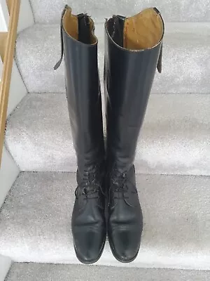 £60 • Buy Hawkins Pytchley Size 7.5 Long Leather Hunting/Show Riding Boots - Black 