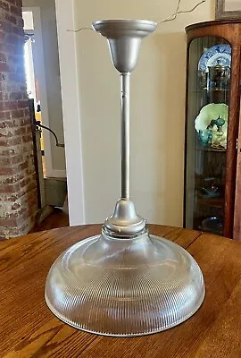 Vintage Large Holophane Pendant Lamp Chandelier Industrial Light Works • $65