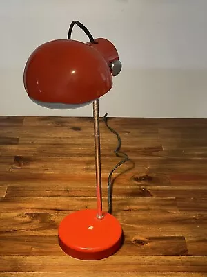 Lightolier Vintage Mid Century Adjustable Desk Lamp Red Orange Japan Works *read • $69.99