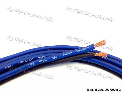 $26.95 • Buy 100' Feet TRUE 14 Gauge AWG BL/BK Speaker Wire Car Home Audio Ft GA