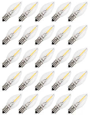 25 LED Replacement Light Bulbs For Night Lights C7 Base 0.7w 120v • $17.99