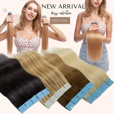 Strong Tape Hair Extensions Human Hair Real Remy Glue Skin Weft 60 PCS THICK 9A • $28.20