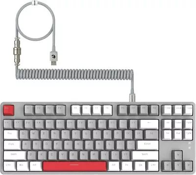 Wired Hot Swappable Mechanical Keyboard&Coiled Cable Custom DIY For PC MAC Win10 • $49.99