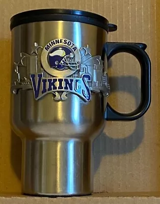 Minnesota Vikings NFL Football Stainless Travel Mug Raised Logo & City Enameled • $8.99