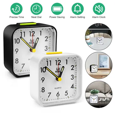Quartz LED Alarm Clock W/ Night Light No Tick Snooze Silent Small Bedside Clock • $10.49