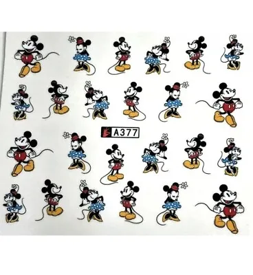 Mickey Mouse And Minnie Mouse Nail Art (water Decals)  Mickey Mouse Nail Wraps! • $2.99