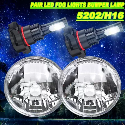 OEM-Spec Clear Lens Fog Light Kit W/ White SMD LED Bulbs For 07-13 GMC Sierra • $45.99