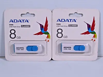 QTY: 2 ADATA 8GB Classic C008 USB 2.0 Flash Drive AC008-8G-RWE • $12.99